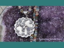 Strong little heart of joy & vibrating beauty,  artisan fine silver pendant  by Shendaehwas  