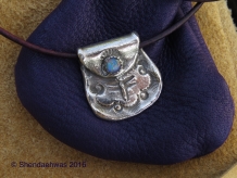 Dreamtime gate keeper , medicine bag with dragonfly silver pendant by Shendaehwas