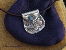 Dreamtime gate keeper , medicine bag with dragonfly silver pendant by Shendaehwas Dreamtime gate keeper , medicine bag with dragonfly silver pendant by Shendaehwas