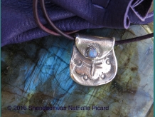 Dragonfly's medecine, silver medecine bag pendant by Shendaehwas
