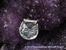 Dreamtime gate keeper , medicine bag with dragonfly silver pendant by Shendaehwas